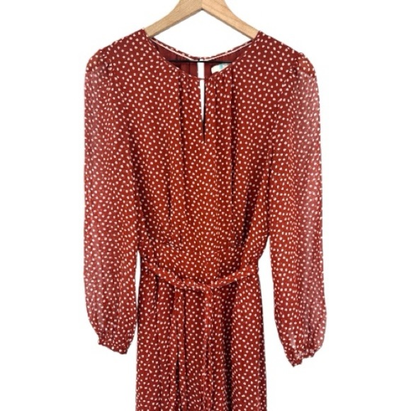 Boden Hermione Silk Jumpsuit Red Polka Dot Long Sleeve Wide Leg Size 6 - Picture 5 of 13